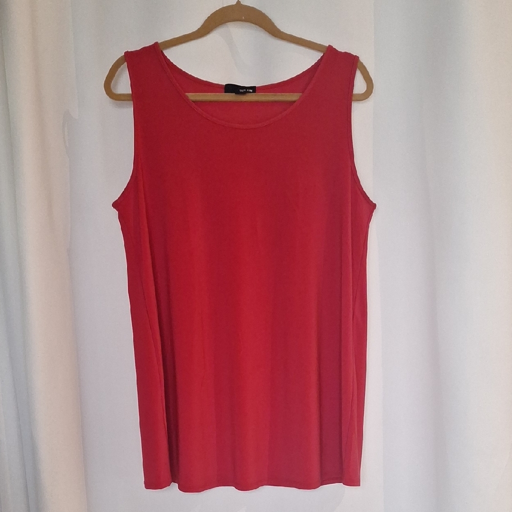Sun Kim Red Sleeveless Women's Tank Top Size L